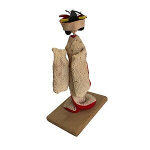 Miniature Japanese Hanayome Bride Doll by Yukiko Sato 3.75" Folk Art Signed